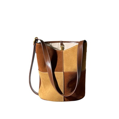 Bolso Cubo Ante Cuadros — Set 2 Piezas