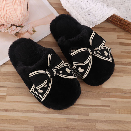 Heart bow slippers