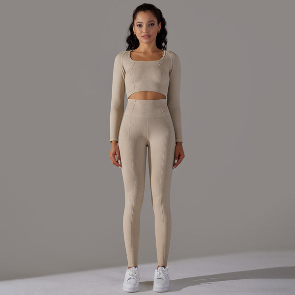 Jacquard knit yoga set