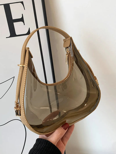 Bolso Hombro PU con Transparencia