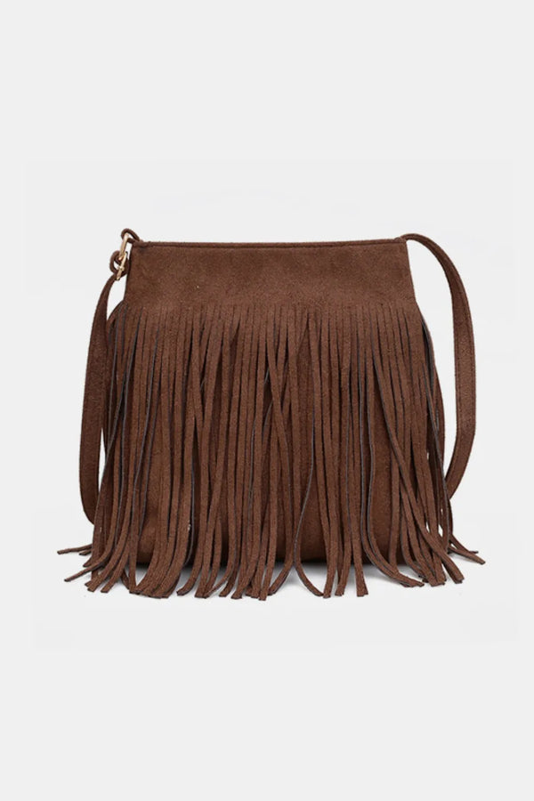 Bolso Bandolera Ante con Flecos