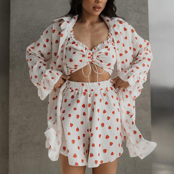 Conjunto Bata Algodón Volantes