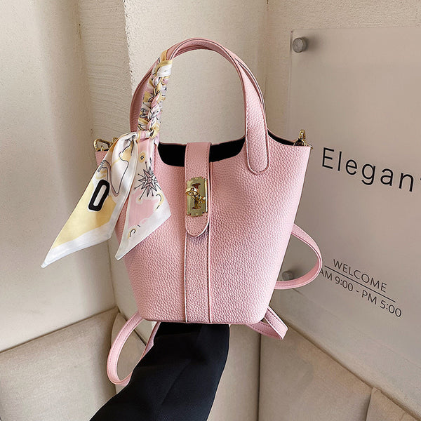 Bolso Cubo con Pañuelo Seda