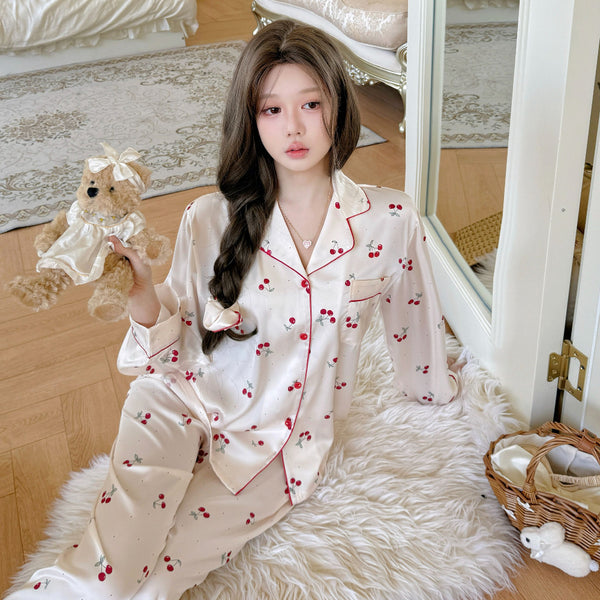 Pijama Seda Helada Cerezas