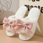 Cozy bow slippers