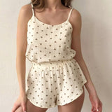 Conjunto pijama bralette algodón corazones