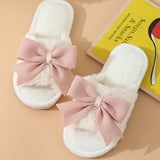 Cozy bow slippers