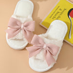 Cozy bow slippers