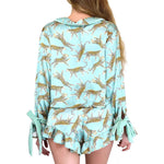 Casual Satin Pajama Set For Women Leopard-Print Long Sleeves And Shorts
