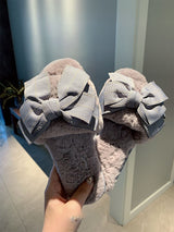 Bow cotton slippers