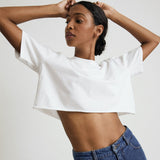 Crop Top Algodón Manga Corta