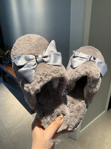 Bow cotton slippers