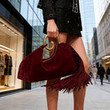 Bolso Ante con Flecos Vintage