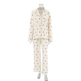 Pijama Corazones Manga Larga Albaricoque