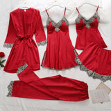 Pijama Conjunto 5 Piezas Seda