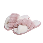 Zapatillas Peluche Planas Cruzadas