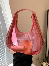 Bolso Hombro PU con Transparencia