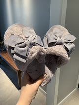 Bow cotton slippers