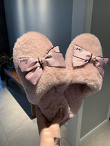 Bow cotton slippers