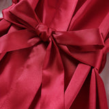 Conjunto Bata y Vestido Seda Roja