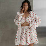 Conjunto Bata Algodón Volantes