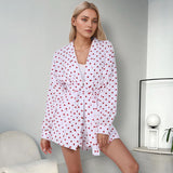Conjunto Bata Estampado Corazones Algodón