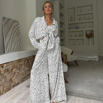 Loose-fitting Long-sleeve Underwear And Pants Pajama Set For Women
