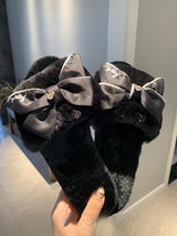 Bow cotton slippers