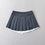 Falda Mini Plisada Efecto Doble