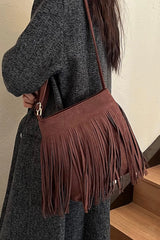 Bolso Bandolera Ante con Flecos
