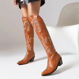 Botas Cowboy Altas Tacón Ancho