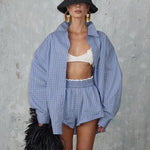 Casual collar shorts set