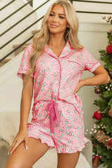 Pijama Cuello Camisero Navidad y Shorts