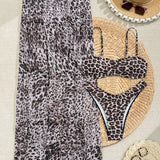 Conjunto Bikini Leopardo con Pareo