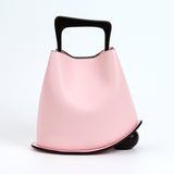 Bolso Cubo Piel Vacuno Asa Madera