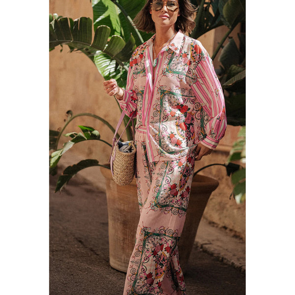 Conjunto Estampado Bolsillos Manga Larga