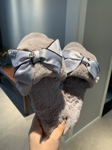 Bow cotton slippers