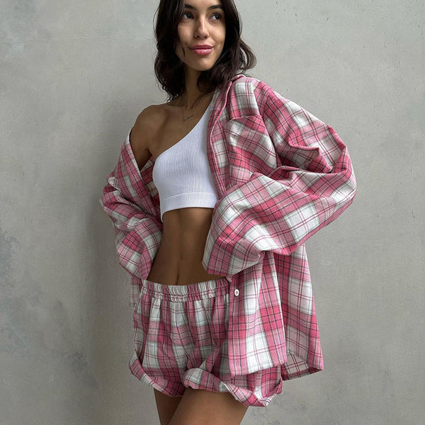 Pijama cuadros clásico algodón