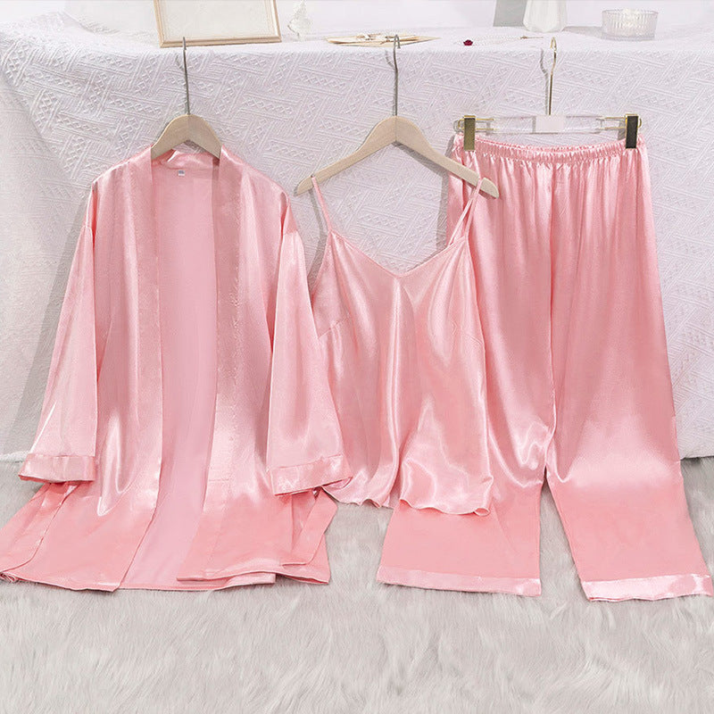 Conjunto bata larga tres piezas
