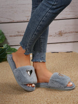 Heart charm slippers