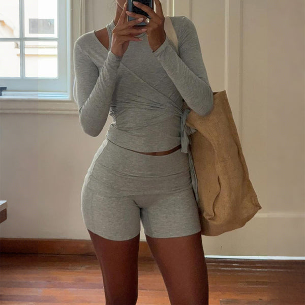 Conjunto Manga Larga y Shorts Deportivo