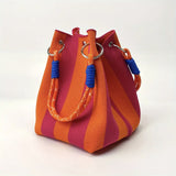 Bolso Cubo Tejido de Punto Rayas