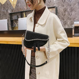 Bolso Saddle Cristales con Cadena
