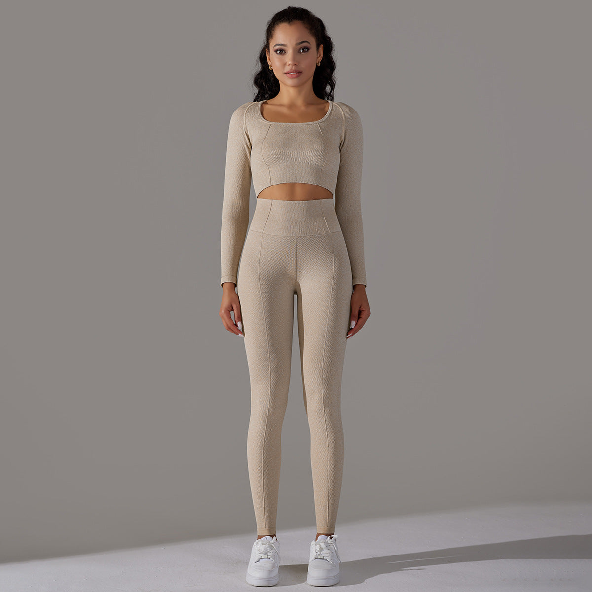 Jacquard knit yoga set