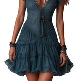 Vestido Mini Azul Marino con Tul