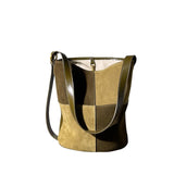 Bolso Cubo Ante Cuadros — Set 2 Piezas
