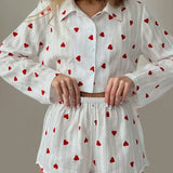 Conjunto corazón jacquard algodón