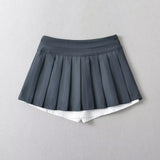 Falda Mini Plisada Efecto Doble
