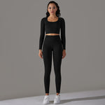 Jacquard knit yoga set
