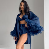 Conjunto lencería bata tres piezas
